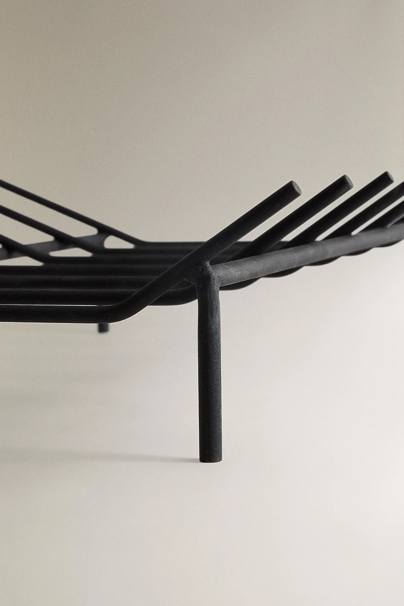 IRON WOOD STAND FIREPLACE