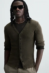 WASHED RIB CARDIGAN