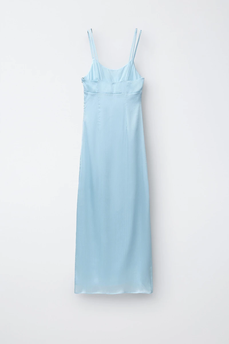 SATIN EFFECT PLAIN DRESS