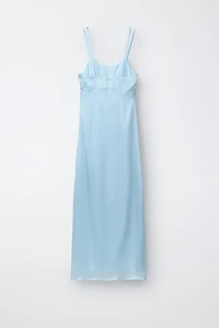 SATIN EFFECT PLAIN DRESS