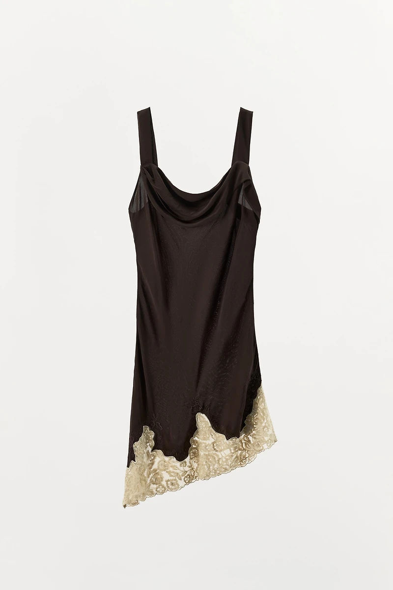 100% VISCOSE EMBROIDERED LACE DRESS