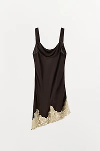 100% VISCOSE EMBROIDERED LACE DRESS