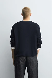 MERCERIZED FINISH TEXTURED SWEATER