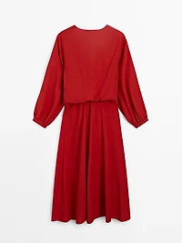 Midi dress with knotted neckline