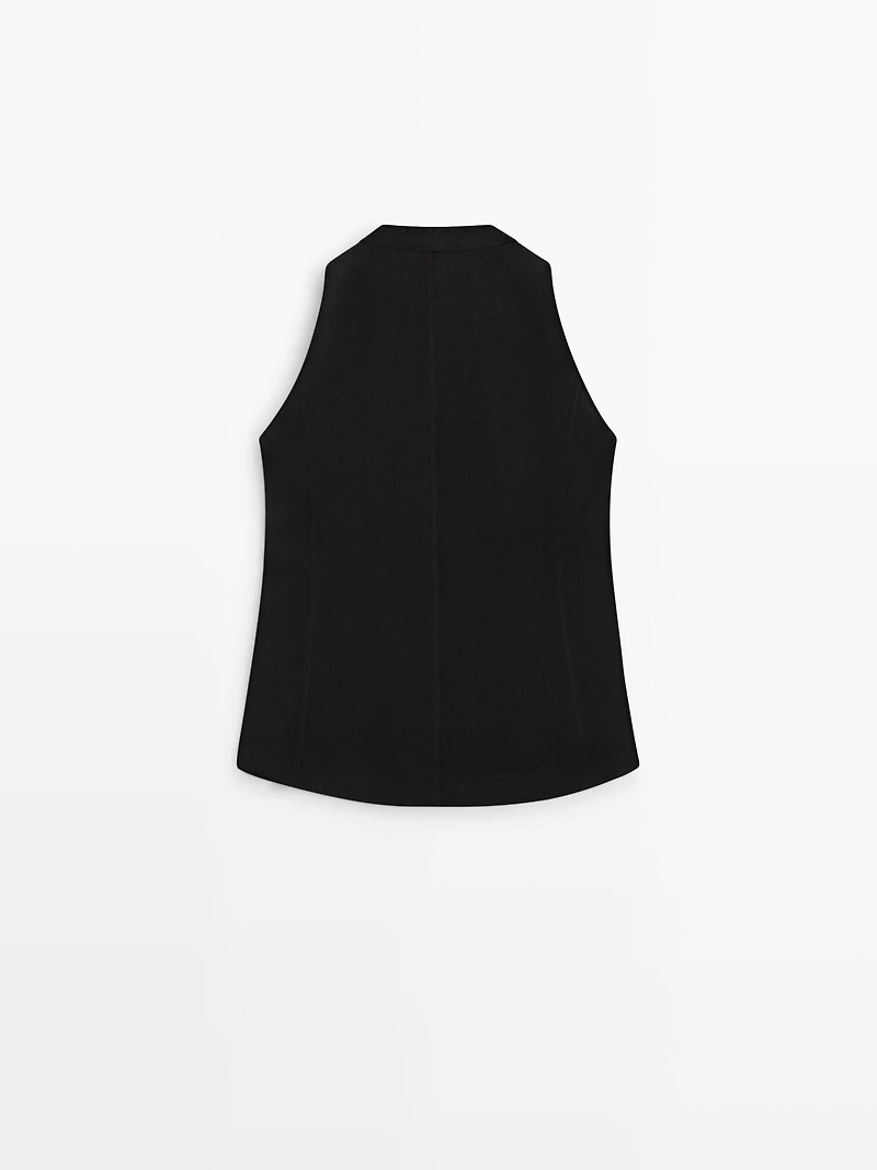 Gilet croisé avec boutons