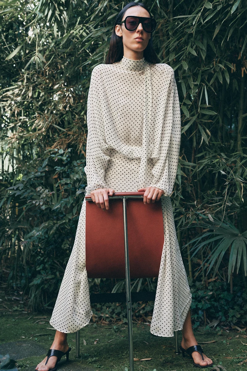 ZW COLLECTION POLKA DOT MIDI SKIRT