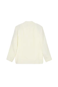 OVERSIZED FIT HERRINGBONE LINEN-WOOL SUIT BLAZER