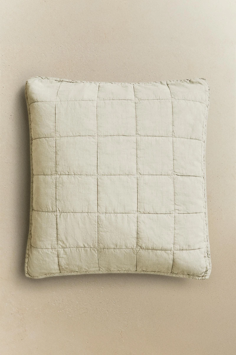FADED COTTON THROW PILLOW COVER FOR QUILT (180 THREAD COUNT)
