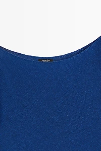 Asymmetric short sleeve linen T-shirt