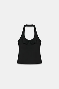 POLYAMIDE HALTER TOP