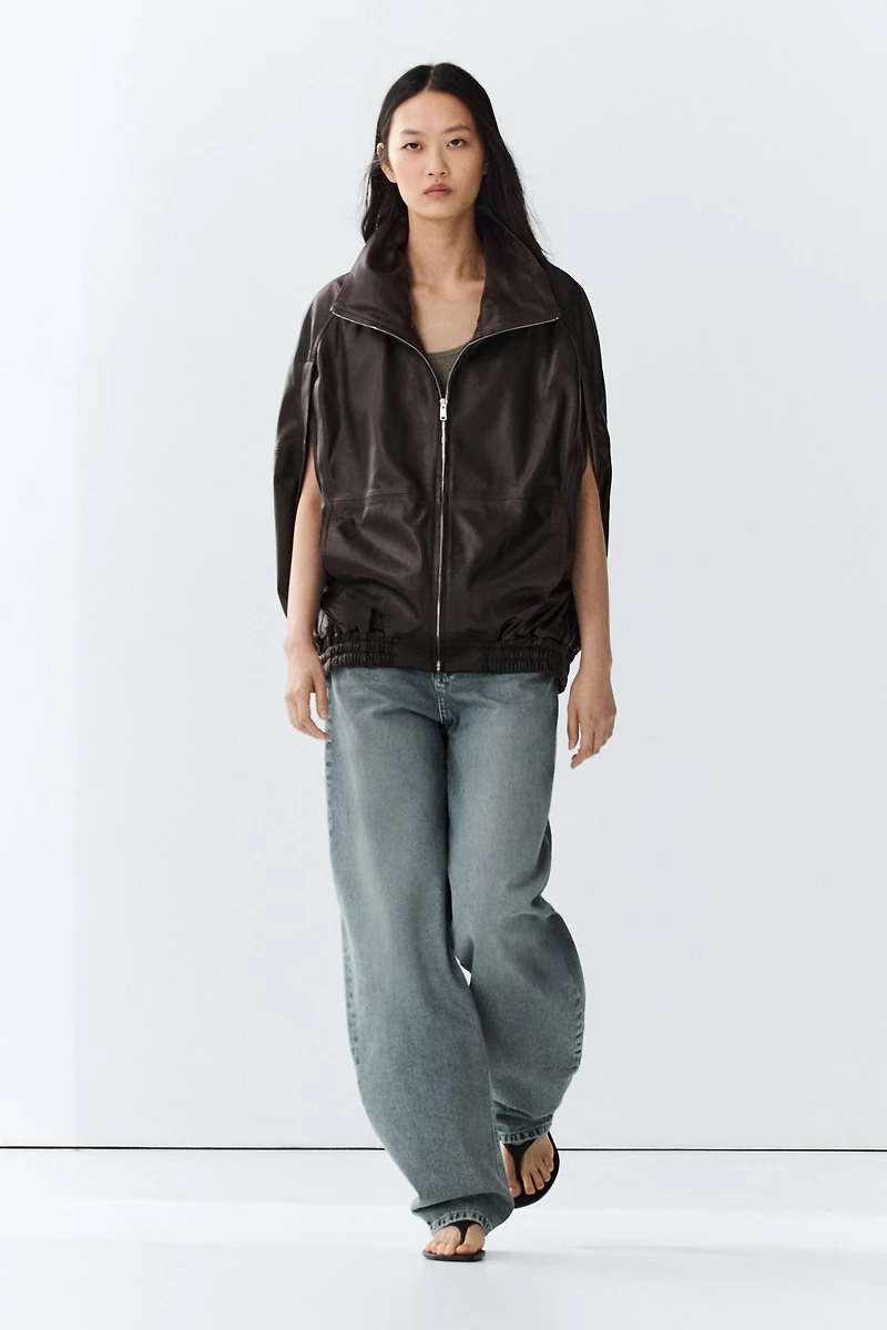 Nappa leather bomber gilet