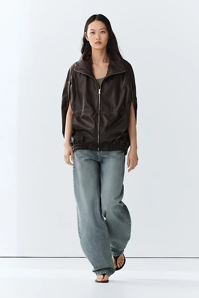 Nappa leather bomber gilet