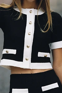 CONTRAST BOUCLÉ JACKET