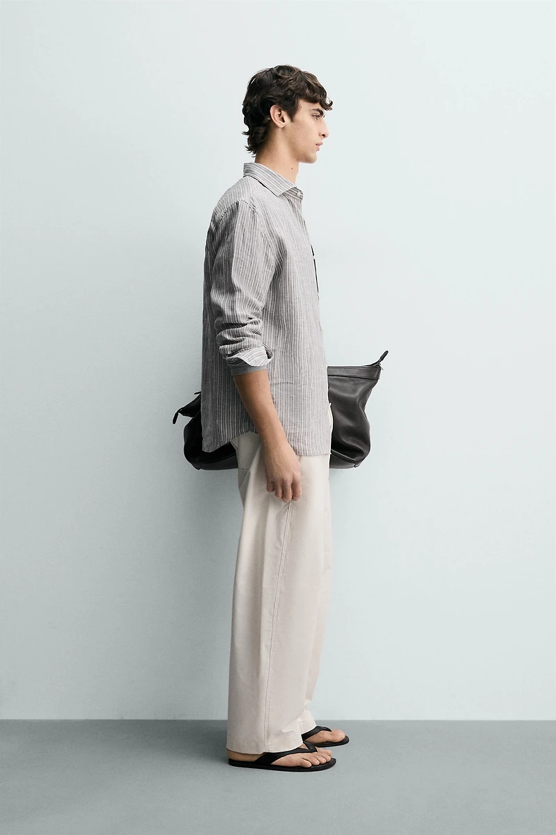 100% LINEN STRIPED SHIRT