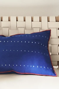 TIE-DYE COTTON THROW PILLOW COVER WITH PIPING X TENSIRA