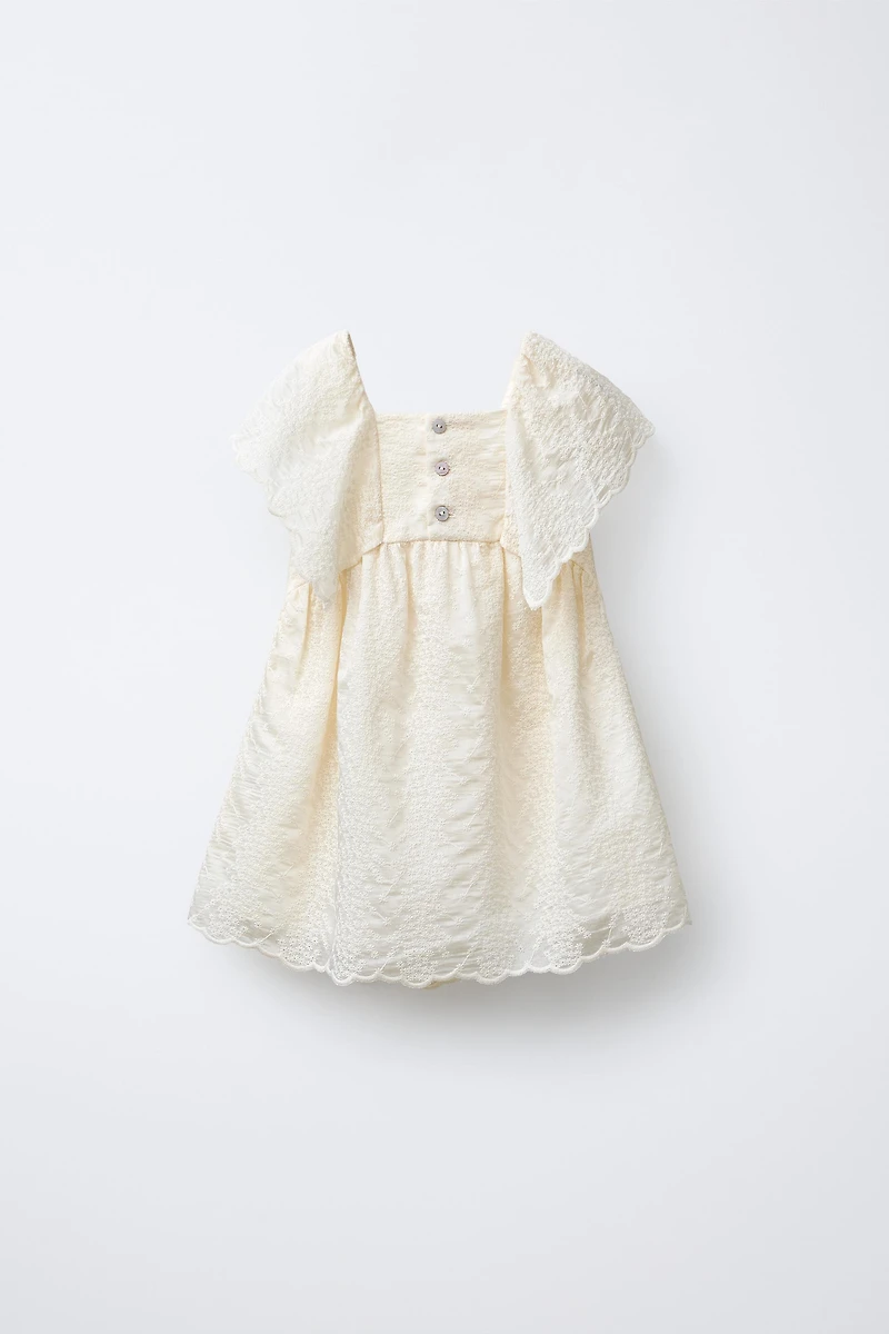 EMBROIDERED BUTTERFLY DRESS