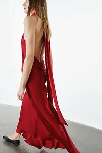 ZW COLLECTION SATIN EFFECT HALTER DRESS