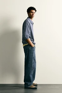 TEXTURED PLAID OVERSHIRT