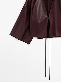 Nappa leather V-neck kimono - STUDIO