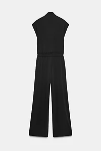 BELTED LONG JUMPSUIT