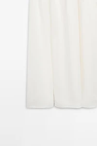 Long matching linen blend dress