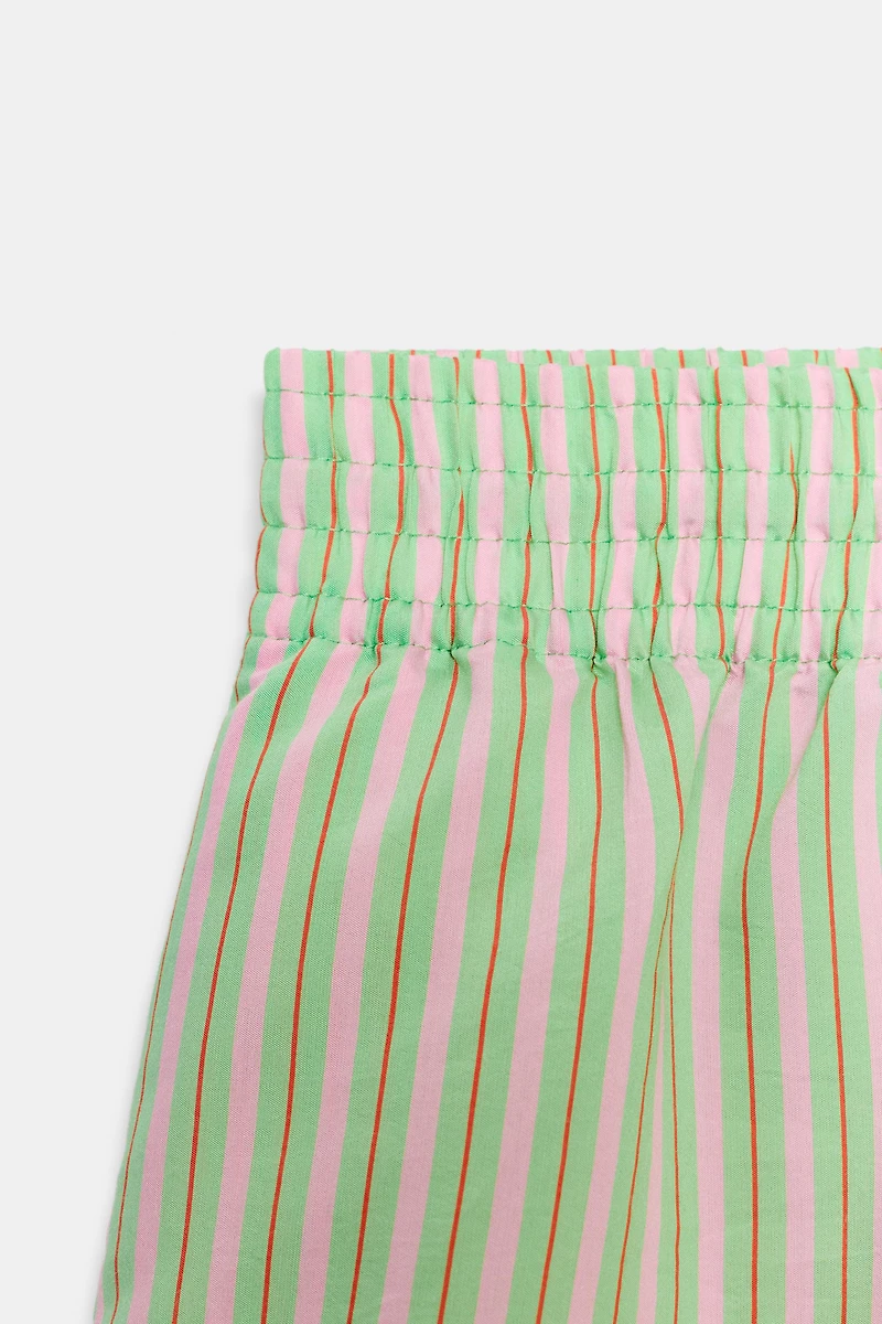 STRIPED POPLIN SHORTS