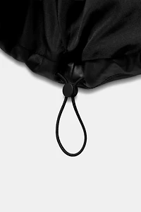 FAUX LEATHER EFFECT WATER REPELLENT WINDPROOF PUFFER ANORAK