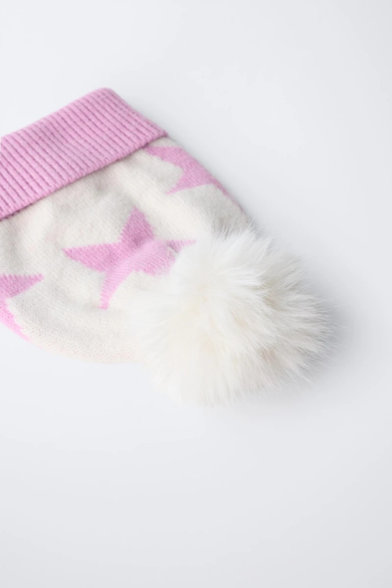 KNIT STAR POMPOM HAT SKI COLLECTION