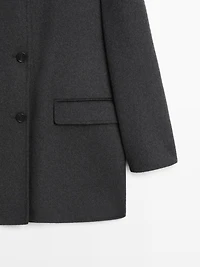 Wool blend high neck coat