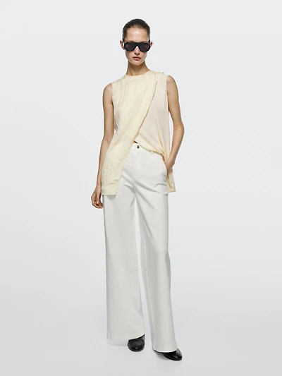 High-waist palazzo jeans