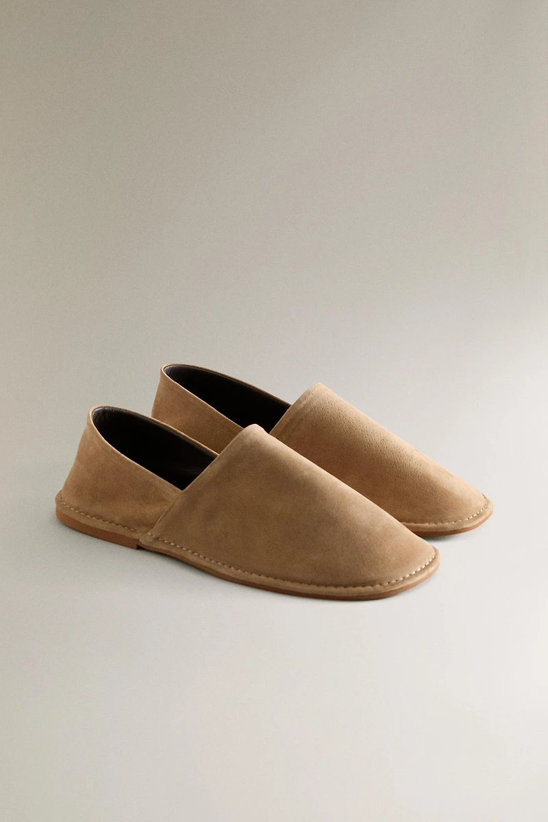 LEATHER FOLDABLE-HEEL SLIPPERS