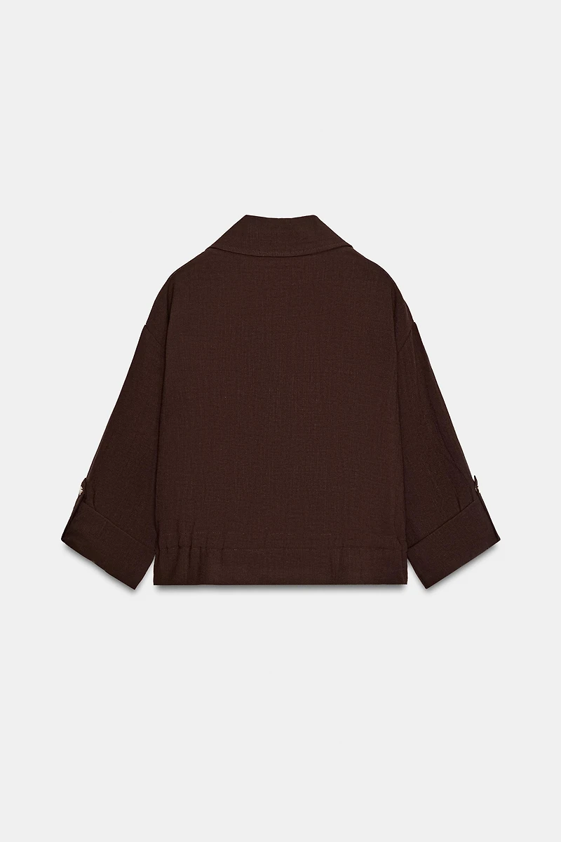 CROPPED ROLLED-SLEEVE JACKET