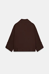 CROPPED ROLLED-SLEEVE JACKET