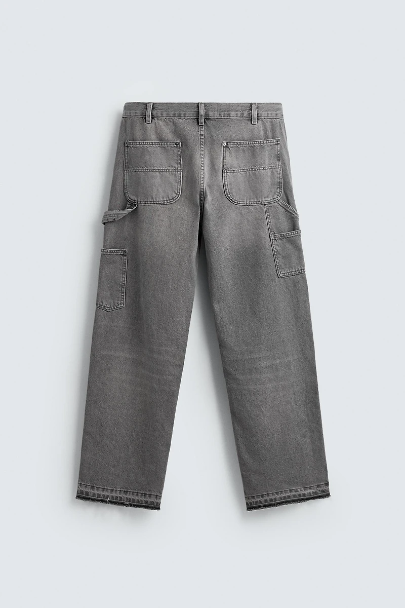 WASHED CARPENTER POCKET JEANS