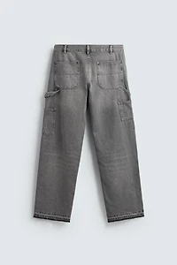 WASHED CARPENTER POCKET JEANS