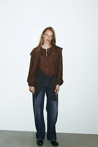 FLOWY SHIRT WITH PETER PAN COLLAR