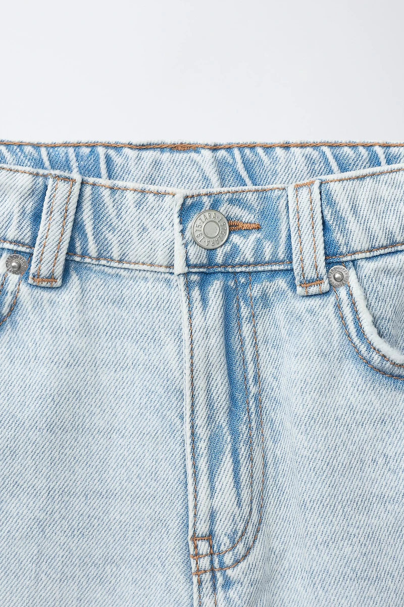 RIPPED AND GRAFFITI DENIM SHORTS