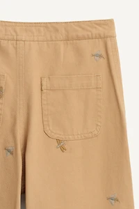 LIMITED EDITION EMBROIDERED INSECT STRAIGHT-LEG PANTS