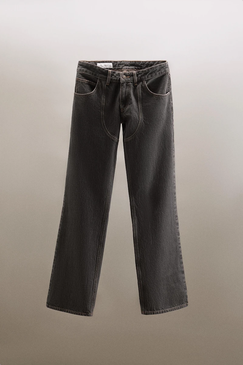 TRF LOW RISE WIDE LEG SEAMSTITCH JEANS