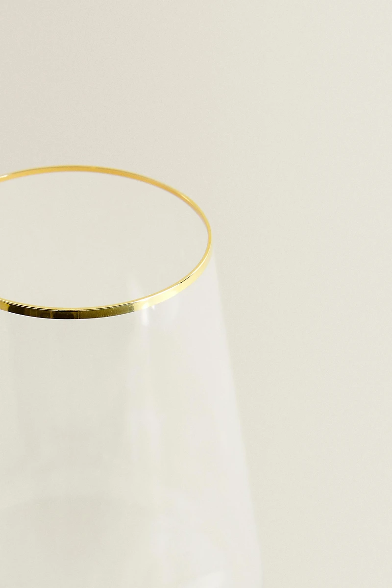 BOHEMIA CRYSTAL GLASS WITH A GOLDEN RIM