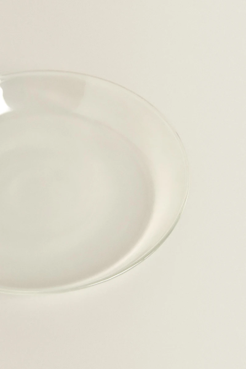 BOROSILICATE GLASS SIDE PLATE WITH RIM