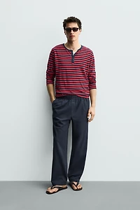HERRINGBONE RELAXED FIT PANTS