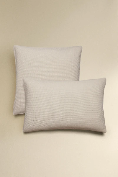 MINI WAFFLE-KNIT COTTON PILLOWCASE