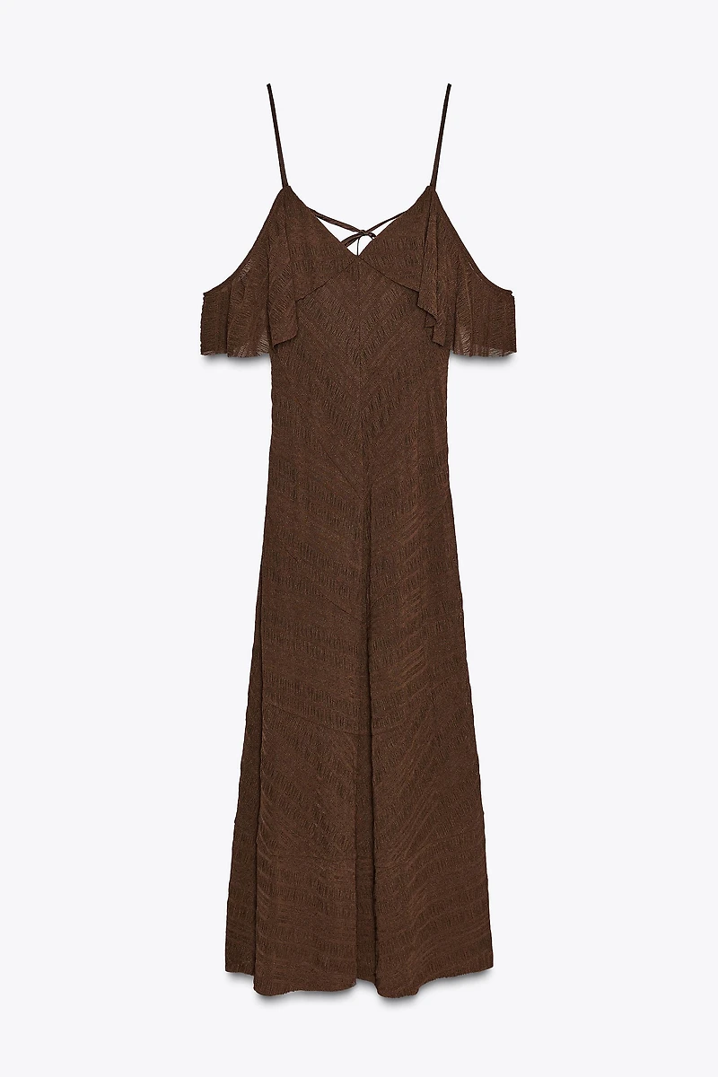 TEXTURED MIDI DRESS