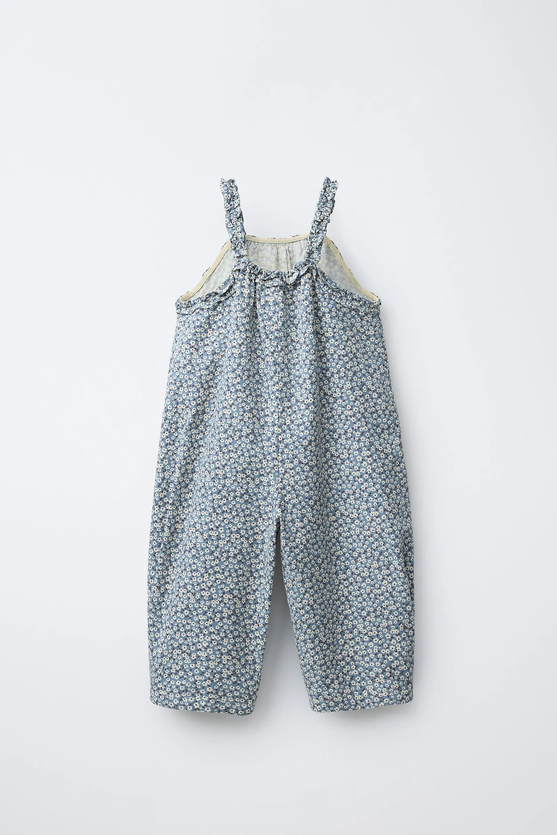 LONG FLORAL OVERALLS
