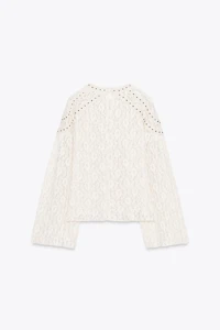STUDDED LACE TOP