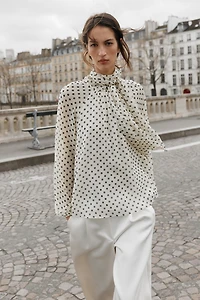 POLKA DOT BLOUSE WITH BOW