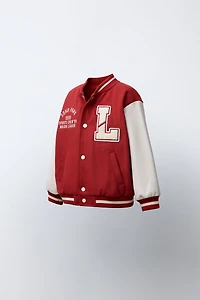 BLOUSON BOMBER EN DRAP DE LAINE ET MANCHES À AVEC PIÈCES