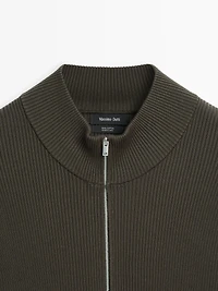 100% cotton zip cardigan