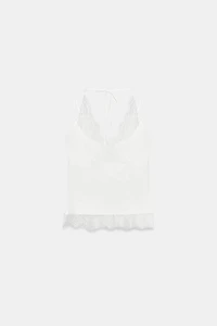 TOP HALTER BIMATIÈRE EN DENTELLE